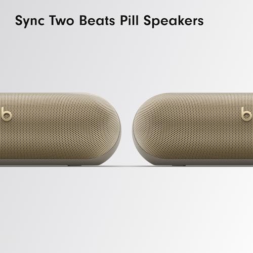 Beats Pill - Portable Bluetooth Speaker- Up to 24H Battery Life, Water Resistant, Bluetooth, Apple & Android Compatible, Seriously Loud Sound for Home, Outdoor and Travel- Champagne Gold - color: Champagne Gold, style: Standalone