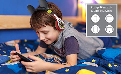 eKids Mickey Mouse Kids Headphones with 3.5mm Audio Jack, Wired Headphones for School, Home or Travel (Mickey Mouse) - color: Mickey Mouse