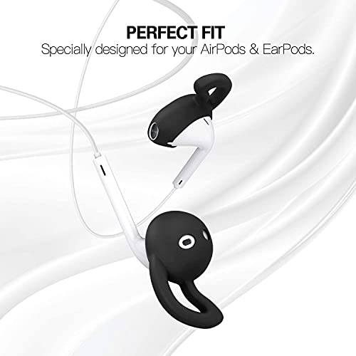 5 Pairs Silicone Ear Tips Earpods Covers Hook for AirPods 1&2 White - color: White