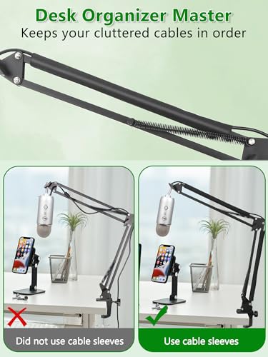 Wire Sleeves for Cables -Mic Boom Arm Cables Sleeve, Tidy up the Wire Harness, Versatile, Flexible and Easy to Install by YOUSHARES (2PCS)