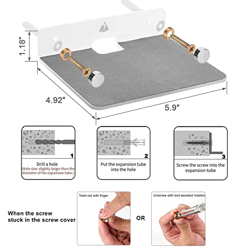 Wall Shelves - 2 Pack, Small Wall Mount for Speaker, Webcam, Cell Phones, Display Shelf (Silky White & Transparent, Medium) - color: Silky White & Transparent, size: Medium