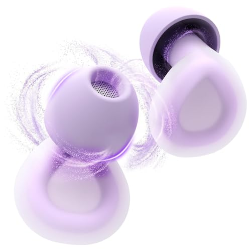 LC-dolida Aura Pro Sleep Earplugs, 38dB Higher Noise Reduction - Ultra-Soft Silicone for Snoring & Noise Blocking, Skin-Safe Custom Fit, Sleek & Reusable for Travel, Office(Purple) - color: Purple