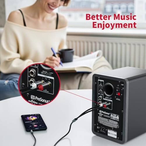 3.5mm to RCA Cable (5Feet/1.5M),3.5 mm 1/8 to RCA 2-Male Headphone Jack Adapter HiFi Sound Splitter Auxiliary Cord for Smartphone,MP3 Players,Laptops,Tablet,Speaker - size: 5Feet/1.5M