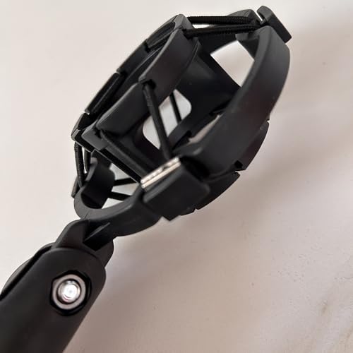 Microphone Shock Mount 1 PACK, Mic Holder Clip for 43-48mm/1.69~1.9in Diameter Condenser Microphone, 3/8 or M16 Internal Thread, with 5/8" Male to 3/8" Female Screw Adapter, Easy to Use (Black)