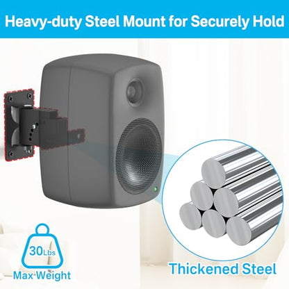Metal Speaker Wall Mount for Genelec Speaker Mount - Tilt & Swivel Studio Monitor Wall Mount for Genelec G1 G2 G3 8010 8020 8030 8320 8330 And More Studio Monitor Mount with Hardware Kit, 2 Pack - style: 2 Pack
