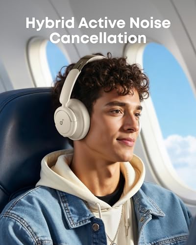 Soundcore by Anker Q30 Hybrid Active Noise Cancelling Headphones, White - color: Beige