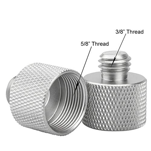 Mic Stand Adapter 5/8" to 3/8" Tripod Thread Screw Adapter for Microphone Stand Mount Microphone Stand Adapter to Tripod Adapter 2 Pack