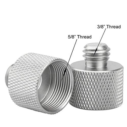 Mic Stand Adapter 5/8" to 3/8" Tripod Thread Screw Adapter for Microphone Stand Mount Microphone Stand Adapter to Tripod Adapter 2 Pack