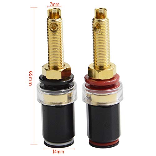 Banana Plug Socket Connector Speaker Binding Post Audiophile Gold Plated Pure Copper Amplifier Speaker Terminal Connector Banana Jack Sound Audio Connector Adapter Audio Video Cable Plugs