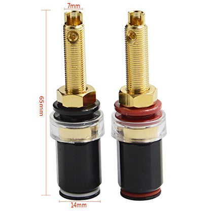 Banana Plug Socket Connector Speaker Binding Post Audiophile Gold Plated Pure Copper Amplifier Speaker Terminal Connector Banana Jack Sound Audio Connector Adapter Audio Video Cable Plugs