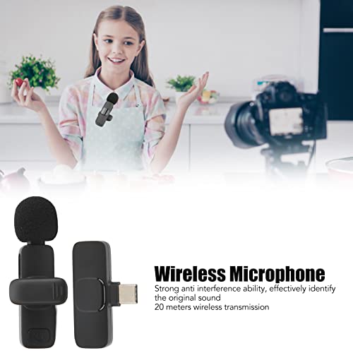 Lavalier Microphone, One to One Mobile Phone Microphone,Automatic Pairing Lavalier Microphone for Video Recording,for Interview Phone Tablet (1)