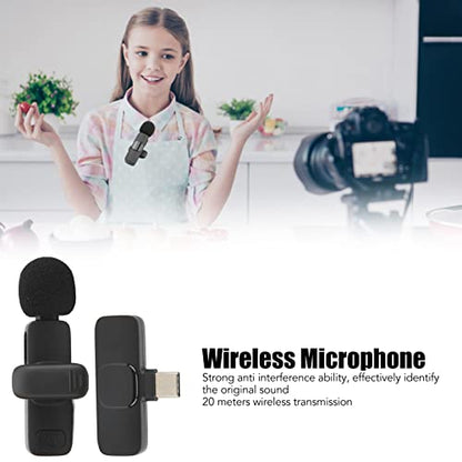 Lavalier Microphone, One to One Mobile Phone Microphone,Automatic Pairing Lavalier Microphone for Video Recording,for Interview Phone Tablet (1)