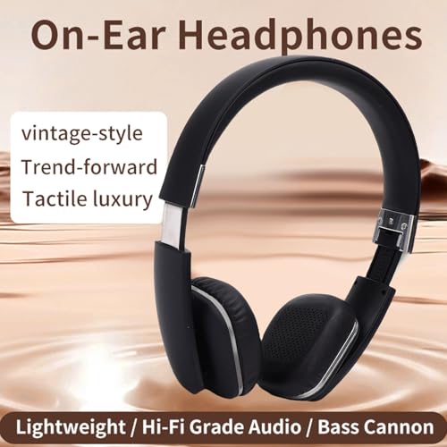 ciciglow Headphones, Adjustable Wireless Over Ear Headphones, Comfortable Foldable Headset, Dual Device Connectivity, for Home Office Cellphone PC (Black) - color: Black