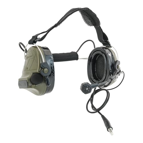 HEARFALCOM Tactical Headset C5 PRO Headphones with Mic Noise Cancelling for kenwoo Two-Way Radio for Airsoft CS Gaming - color: Green