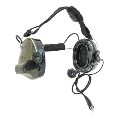 HEARFALCOM Tactical Headset C5 PRO Headphones with Mic Noise Cancelling for kenwoo Two-Way Radio for Airsoft CS Gaming - color: Green