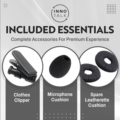 INNOTALK - Cisco Phone Headset, Classic Binaural Wired Headset with Microphone & Quick Disconnect RJ9 Adapter for Most Cisco Phones, Wired Headphones, Cost Effective Corded Headset - size: Classic-Binaural