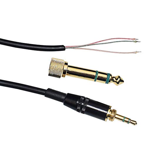 Alitutumao Coiled Repair Cable Replacement Spring Cord with Gold Plated Connectors Compatible with Sony ATH-M50 ATH-M50s MDR-7506 7509 MDR-V6 V6 V600 V700 V900 Headphones 1/4-inch Adapter Included