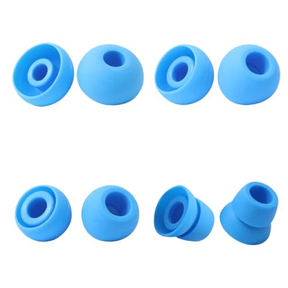 hopopwer Replacement Silicone Earbuds Tips for Powerbeats 3 Powerbeats 2, 4 Pairs Earbuds Silicone Ear Tips Set - Small, Medium, Large and Double Flange (Blue with Pen) - color: Blue with Pen