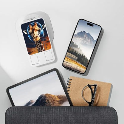 Giraffe wearing headphones Phone Stand for Desk Angle Height Adjustable Folding Cell Phone Holder Foldable Aesthetic Desktop Phone Stand Portable Cellphone Stand for All Phone Stand Smartphones - color: White