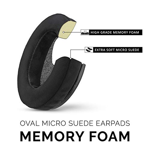Micro Suede Replacement Ear Pads for HyperX Cloud & Alpha, ATH M50X, Steelseries Arctis, Logitech G Pro & More Headphones, Soft Velour, Memory Foam & Long Lasting Earpads by Brainwavz - color: Black Micro Suede