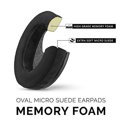Micro Suede Replacement Ear Pads for HyperX Cloud & Alpha, ATH M50X, Steelseries Arctis, Logitech G Pro & More Headphones, Soft Velour, Memory Foam & Long Lasting Earpads by Brainwavz - color: Black Micro Suede