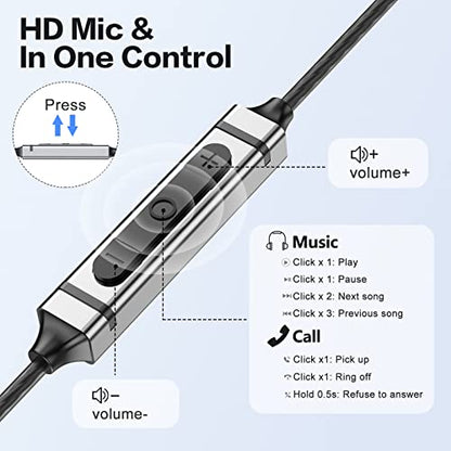 USB C Headphone for Samsung S25 S24 S23 Ultra FE S22 A16 A56 A55, USB C Wired Earbuds Magnetic in-Ear Type C Earphone with Microphone Volume Control Stereo Noise Canceling for iPhone 1716 5 Pro Max