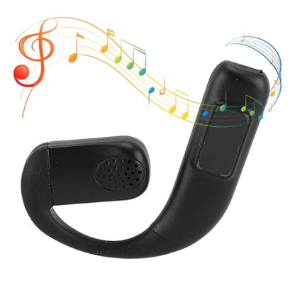 GOWENIC Bluetooth 5.5 Headset, Wireless Single Ear Earpiece with Noise Cancelling, Rotatable Microphone, Battery Display for Outdoor Sports Calls (Black) - color: Black
