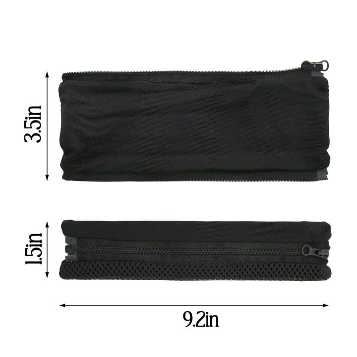 2 Pcs Headphone Headband Cover with Zipper Installation, Black