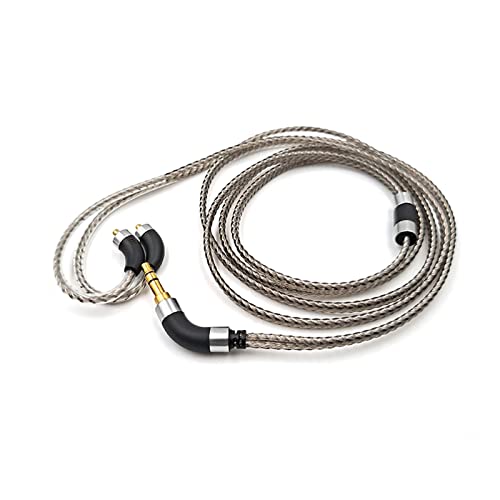 Earphone Cable MMCX Cable Silver Plated High Purity Monocrystalline Copper Fits for Final Audio E4000/E5000/B1/B2/B3/A8000/Make1/Make2/Make3 IEM Cable with 3.5mm Plug