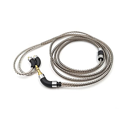 Earphone Cable MMCX Cable Silver Plated High Purity Monocrystalline Copper Fits for Final Audio E4000/E5000/B1/B2/B3/A8000/Make1/Make2/Make3 IEM Cable with 3.5mm Plug
