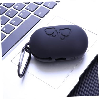 Silicone Protective Case for Wireless Earphones Shockproof and Dustproof Sleeve Compatible Full Protection for Charging Case Black