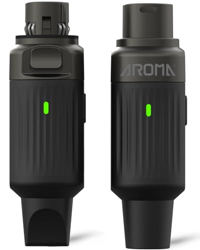 Ulumac Aroma 2.4GHz Wireless XLR Transmitter and Receiver for Dynamic Mic | Plug & Play, 130ft Range, 7-Channel, 10H Battery, Wireless Microphone Adapter for PA System/Live Sound/Mixer/Church