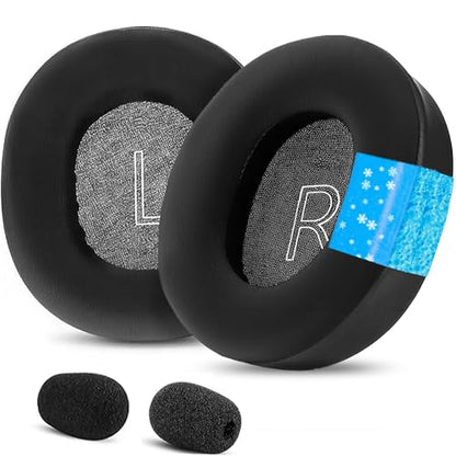 Cooling Gel Replacement Earpads Compatible with Razer Nari/Nari Essential/Nari Ultimate/Kraken Kitty/V3/V4/Pro/X Gaming Headset Ear Pads Cushions with Breathable Ice Silk Fabric- Black
