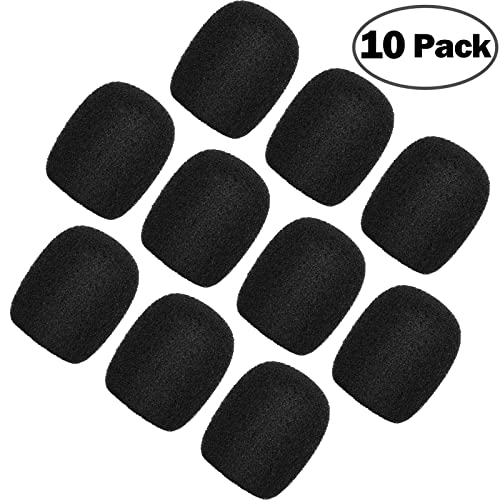 ChromLives Lapel Headset Microphone Windscreens Foam Covers Microphone Covers Mini Size Color Black 10 Pack - color: Black