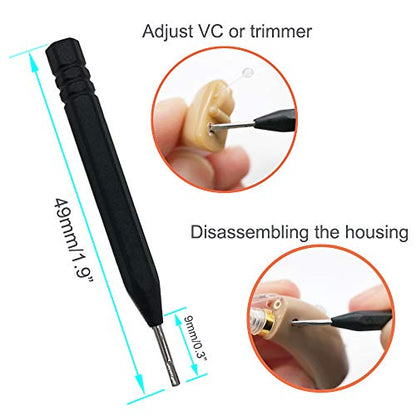 8-Piece Hearing Aid Cleaning Brush Tools Kit with Carry Case, Gray (Gray) | Works on hearing aids, earbuds and headphones;Portable carry case for travel - color: Gray