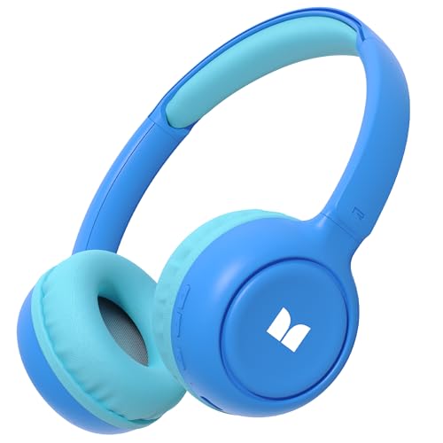 Monster Cute SK100 Kids Bluetooth Headphones, 85/94dB Safe Volume Limited, 60 Hours Playtime, Bluetooth 6.0, On-Ear Toddler Headsets with Built-in Mic, Lightweight Wireless Headphones for Kids, Blue