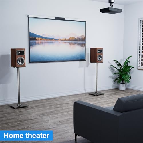 MOUNTUP Universal Speaker Stands Pair for Surround Sound Home Theater, 31" Height Floor Speaker Stands Max 22LBS, Bookshelf Studio Satellite Speakers Fit Klipsch Polk Yamaha, Non Slip Pad Easy Install - size: 31" Height
