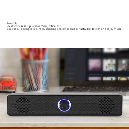 Computer Speakers, Gaming PC Sound Bar with HiFi Stereo Sound, AUX Mode, Adjustable Volume, External Speaker for PC Laptop