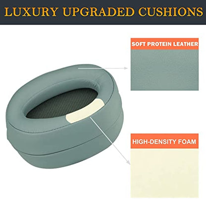 SOULWIT Replacement Earpads for Sony h.Ear on MDR-100A (MDR100A), MDR-100AAP (MDR100AAP), MDR-H600A (MDRH600A) Headphones, Ear Pads Cushions with Noise Isolation Memory Foam (Green) - color: Green