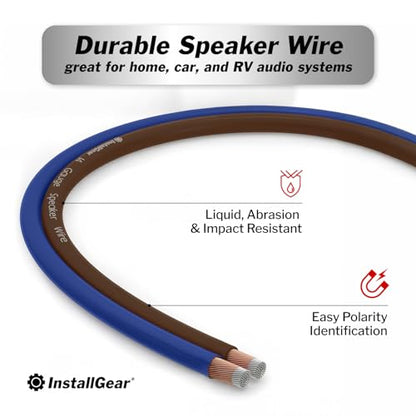 InstallGear 14 Gauge Speaker Wire Cable (500ft), 14 AWG - size: 14 Gauge (CCA) - 500 Ft