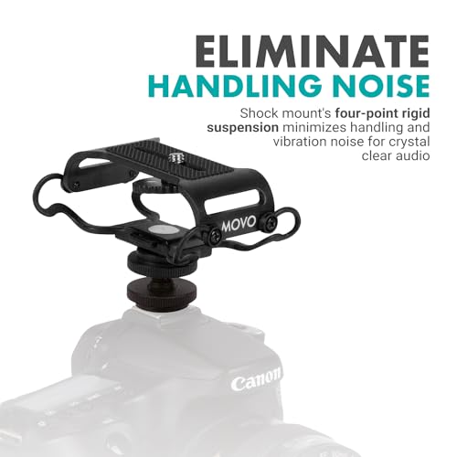 Movo AEK-Z4 Handy Portable Recorder Accessory Kit with Mic Grip, Shock Mount, and Deadcat Windscreen for Zoom H1n, H2n, H4n, H5, H6, DR-40X, DR-05X, DR-07X, DR-22WL, DR100MKIII