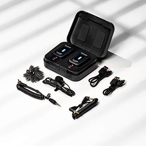 Saramonic Advanced 2.4 GHz Wireless Clip-On Microphone System with Lavalier & Dual-Channel Receiver for Cameras, Mobile Devices and More (Blink 500 Pro B1), Black,1x TX - TRS/TRRS, BLINK500PROB1 - color: Blink500 Pro B1