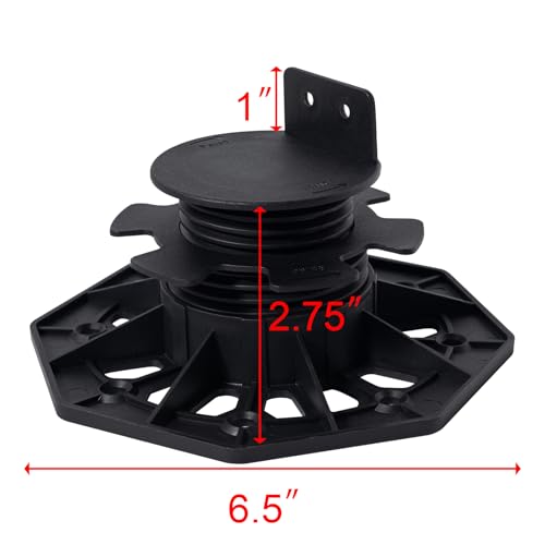 24Pack Adjustable Plastic Pedestal Paver,Floor Slate Support Floor Lift,Deck Support Floor Raising (Unilateral keel Slot) - size: Unilateral keel slot
