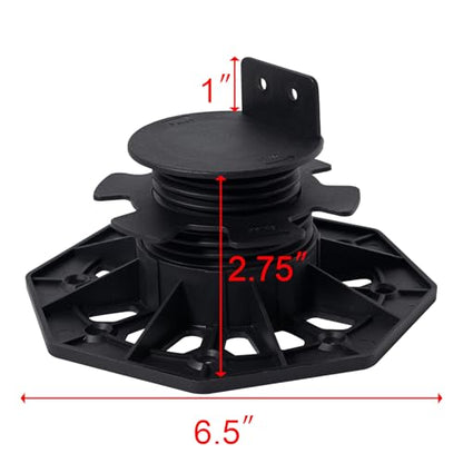 24Pack Adjustable Plastic Pedestal Paver,Floor Slate Support Floor Lift,Deck Support Floor Raising (Unilateral keel Slot) - size: Unilateral keel slot