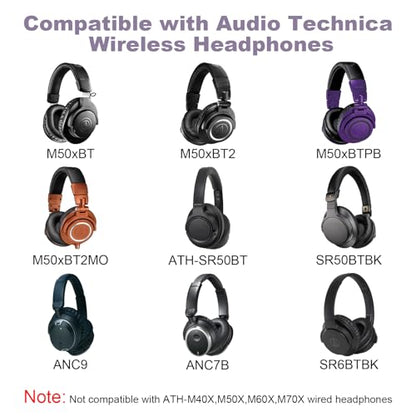 Replacement ATH-M50xBT Audio Cable Compatible with Audio Technica ATH-M50xBT2, ATH-SR50BT, ATH-ANC9, ATH-ANC7B, ATH-SR5BTBK, for Sony WH-1000XM5, MDR-950BT, 3.5mm Aux Cord with 6.35mm Adapter