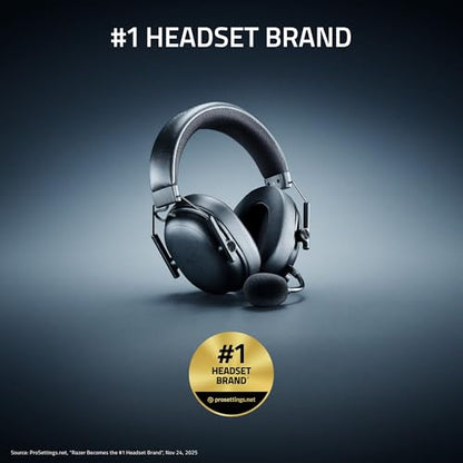 Razer BlackShark V3 Wireless PC Gaming Headset, 50mm Drivers, White | Super Wideband Mic, 2.4 GHz, Bluetooth, USB, Works with Mac, PS5, Nintendo Switch, Smartphone, 70 Hr Battery - color: White