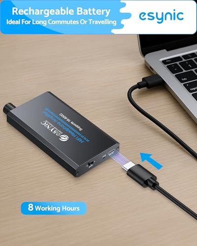 eSynic Rechargeable 16-600Ω Headphone Amplifier Portable with Gain Switch - size: Portable