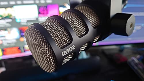 Rode PodMic Dynamic Broadcast Microphone Bundle with StreamEye Lowpro Boom Arm and 10-Foot Balanced XLR Cable — Cardioid XLR Studio Mic for Podcasting, Live Streaming, Voice Over, Broadcasting