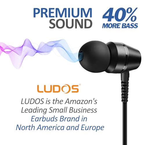 LUDOS OMNITONE USB C Headphones, 5 Years Warranty, Wired USB-C Earbuds - color: Black, style: USB-C