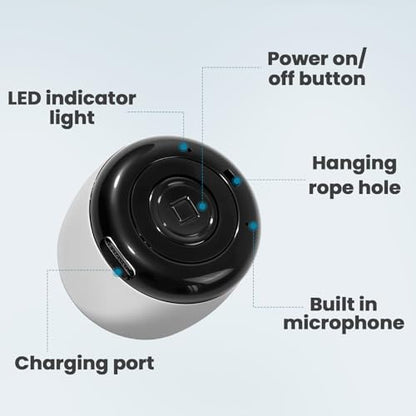 Best Mini Portable Bluetooth Speaker with HD Sound & Bass I Smallest Wireless Bluetooth Speakers for Phone/PC/Tablet I Photo Selfie Button Answer Phone Calls I Cute Tiny Speaker (Silver) - color: silver